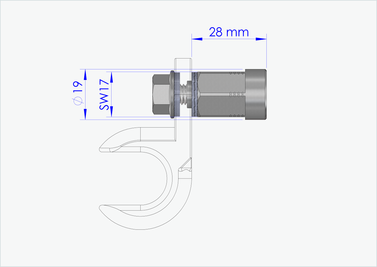 Adaptateur d'axe complet - M12 x 1.00
