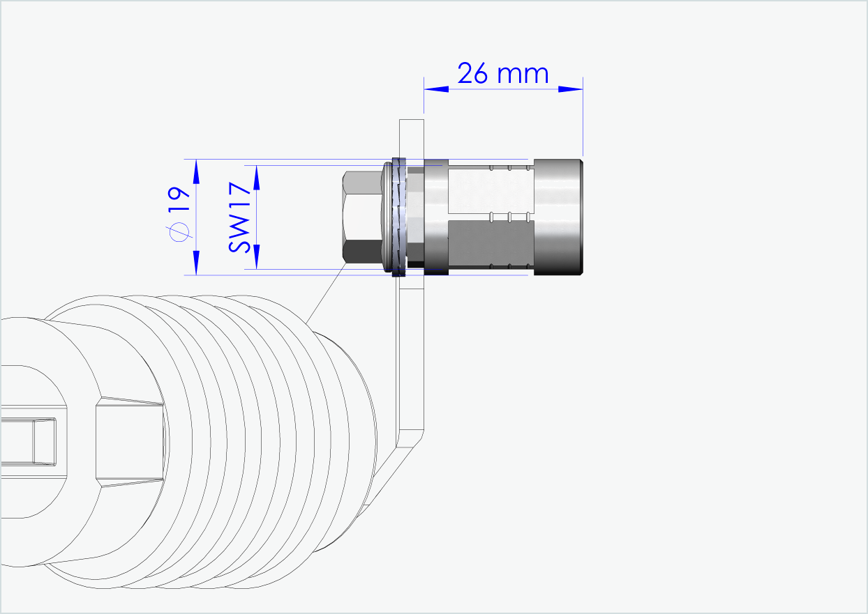 Adaptateur d'axe complet - M12 x 1.25