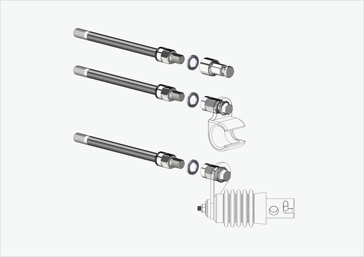 Axe enfichable avec système de changement / M12 x 1.75