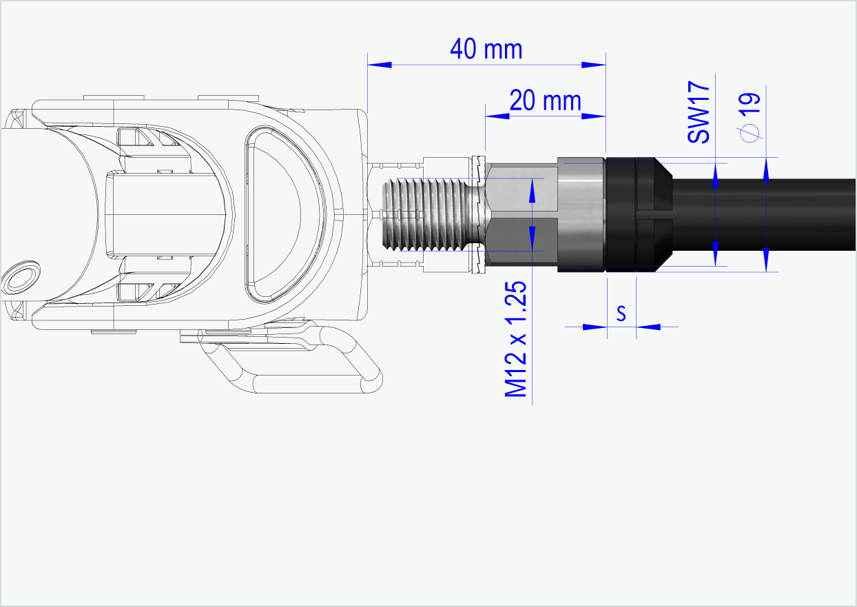 Axe de roue Syntace (X-12) avec système de changement / M12 x 1.00