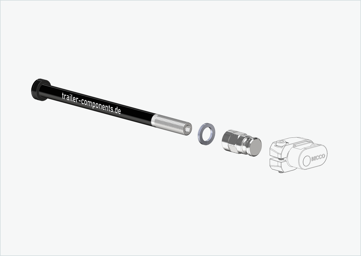 Axe traversant avec adaptateur Leggero pour ORBEA | pour filetage gauche M12 x 1,50 - compatible avec Leggero avec système BECCO