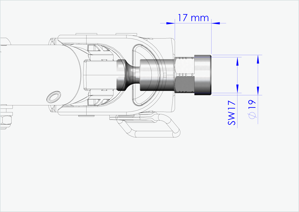 Adaptateur pour axe complet - M10 x 1.00 | pour remorques Croozer à partir de 2018