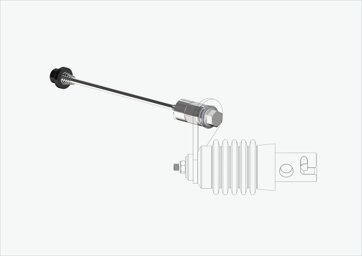 axe à serrage rapide avec adaptateur polygonal | longueur de serrage 143mm - 153mm