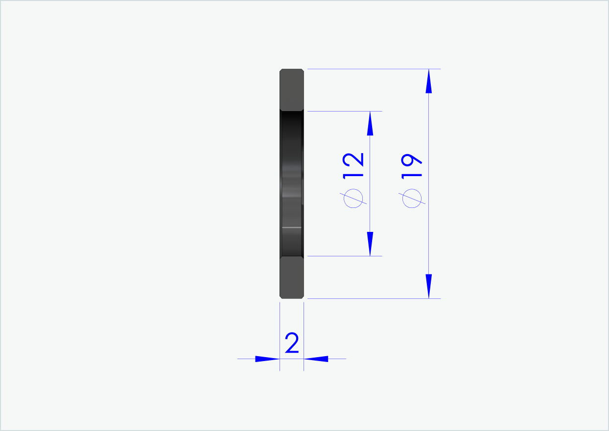 Rondelle d'espacement 2mm