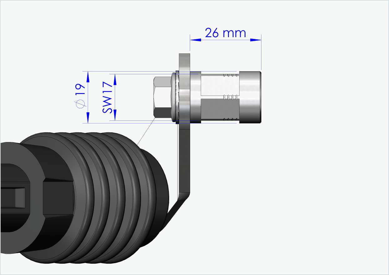 Adaptateur d'axe complet - M12 x 1.00