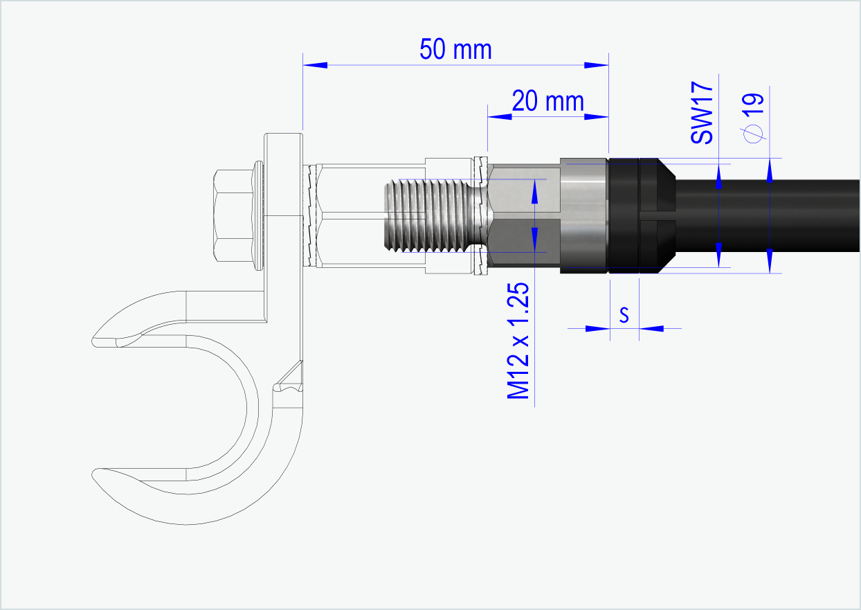 Axe de roue Syntace (X-12) avec système de changement / M12 x 1.50
