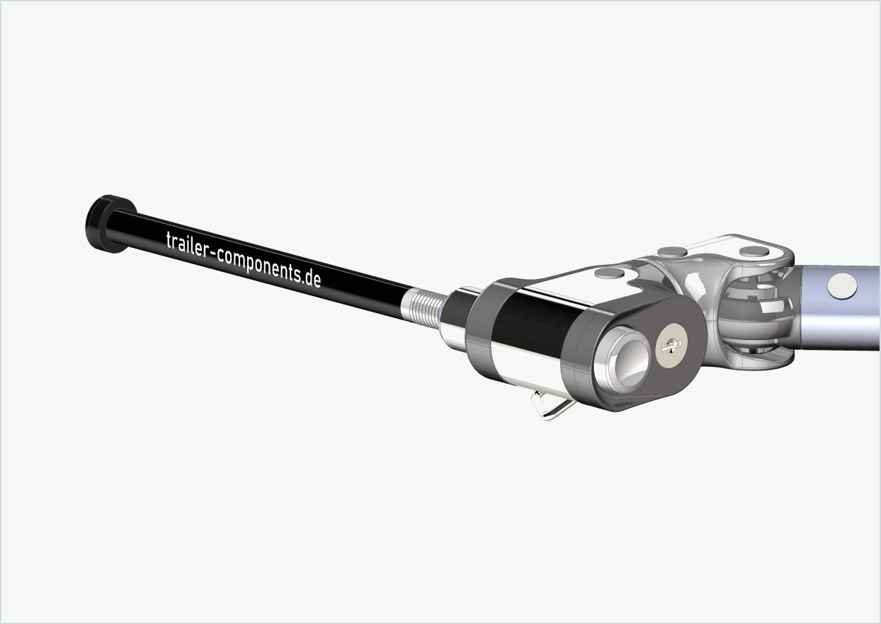 Axe avec adaptateur Croozer pour ORBEA | pour filetage à gauche M12 x 1.50 - adapté à la remorque vélo Croozer à partir de 2018