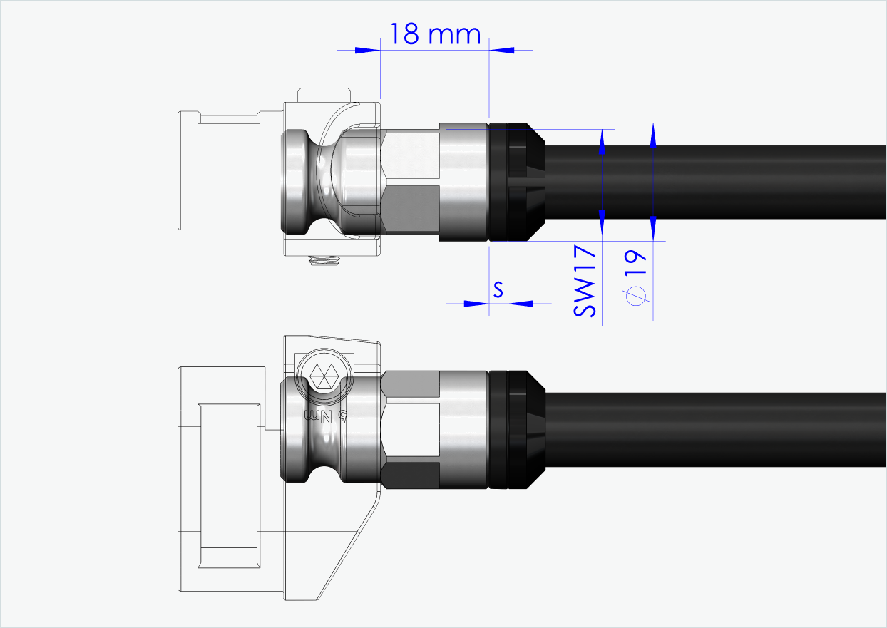 Axe de roue Syntace (X-12) avec adaptateur / M12 x 1.00 | pour remorques Leggero avec système BECCO