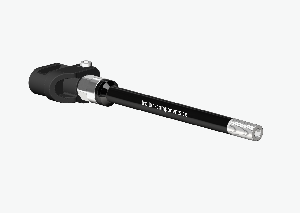 Axe de roue Syntace (X-12) avec adaptateur / M12 x 1.50 | pour remorques Leggero avec système BECCO