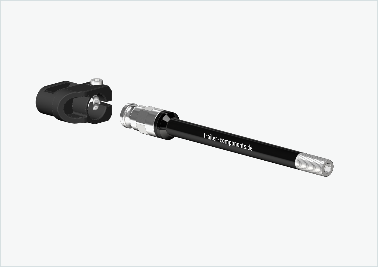 Axe de roue Syntace (X-12) avec adaptateur / M12 x 1.50 | pour remorques Leggero avec système BECCO